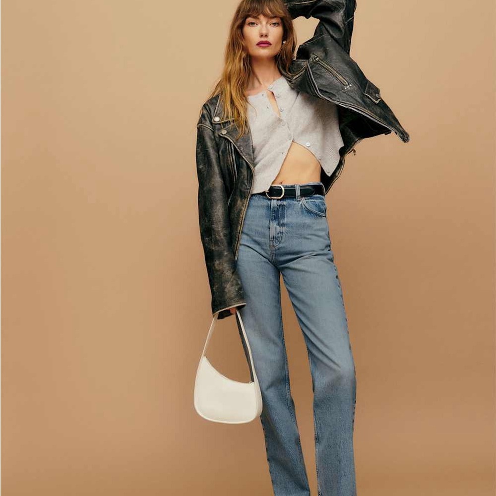 NWT Reformation Abby High Rise Straight Jeans Galway - Size 28